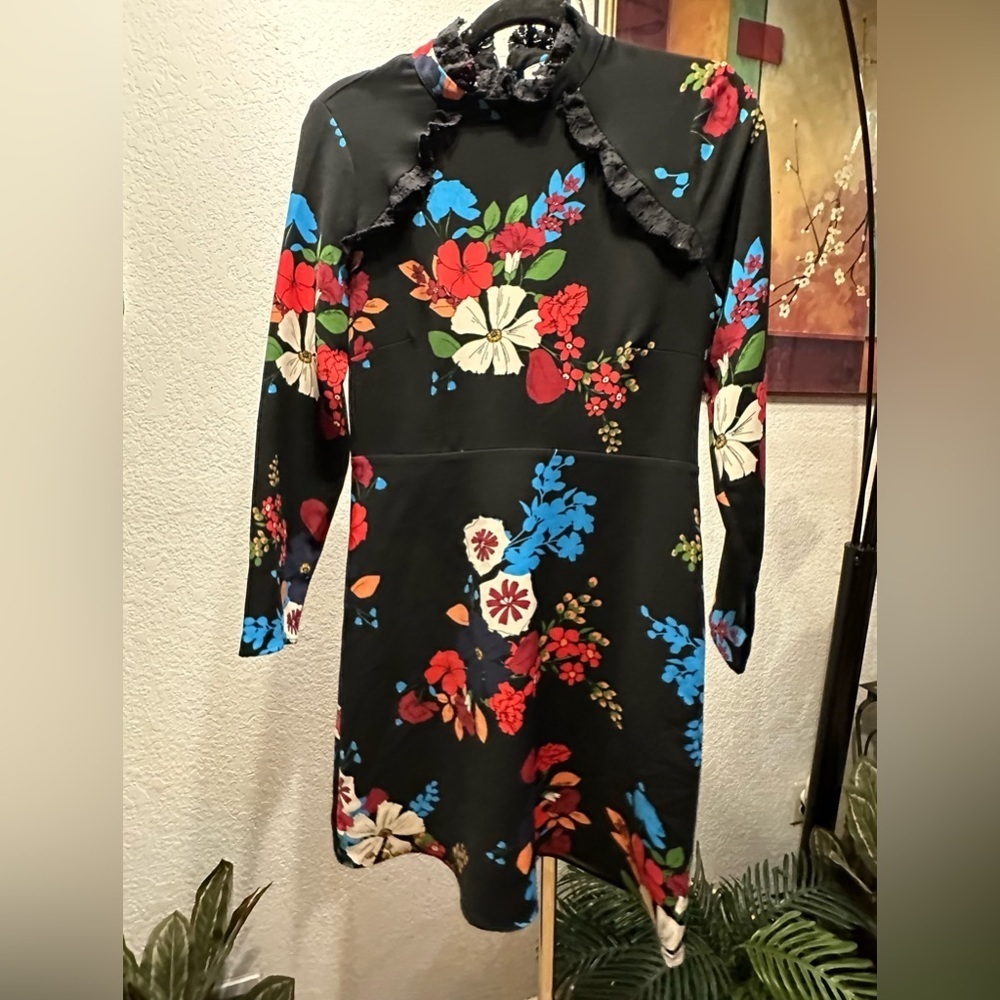 Savida floral longsleeve mini dress size S(36-38) - Picture 3 of 9